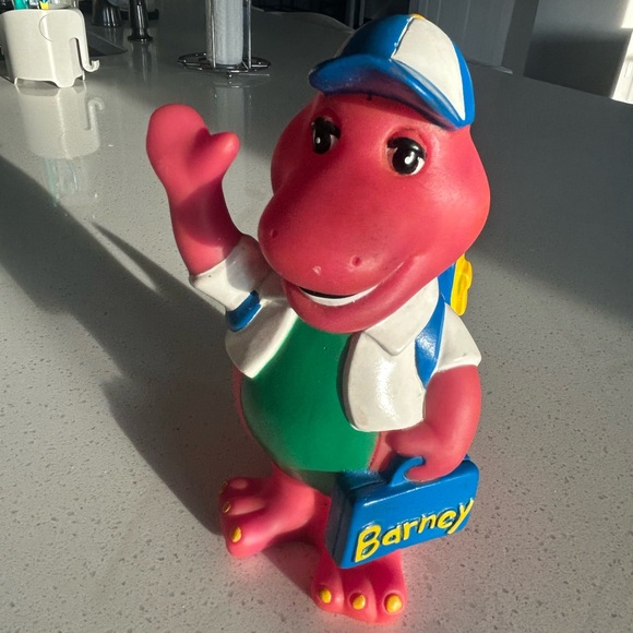 Barney Other - 90's Vintage Y2K Barney The Purple Dinosaur Piggy Bank Story Time Back 2 School